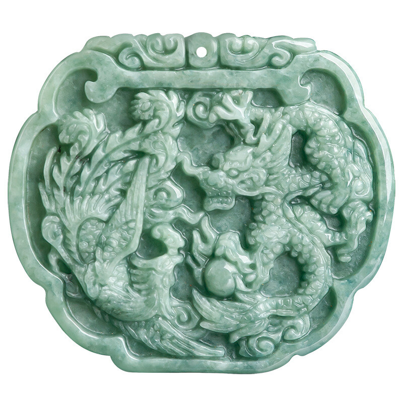 Natural Jadeite A Grade Jade Pendant Green Jadeite Zodiac Dragon Pendant
