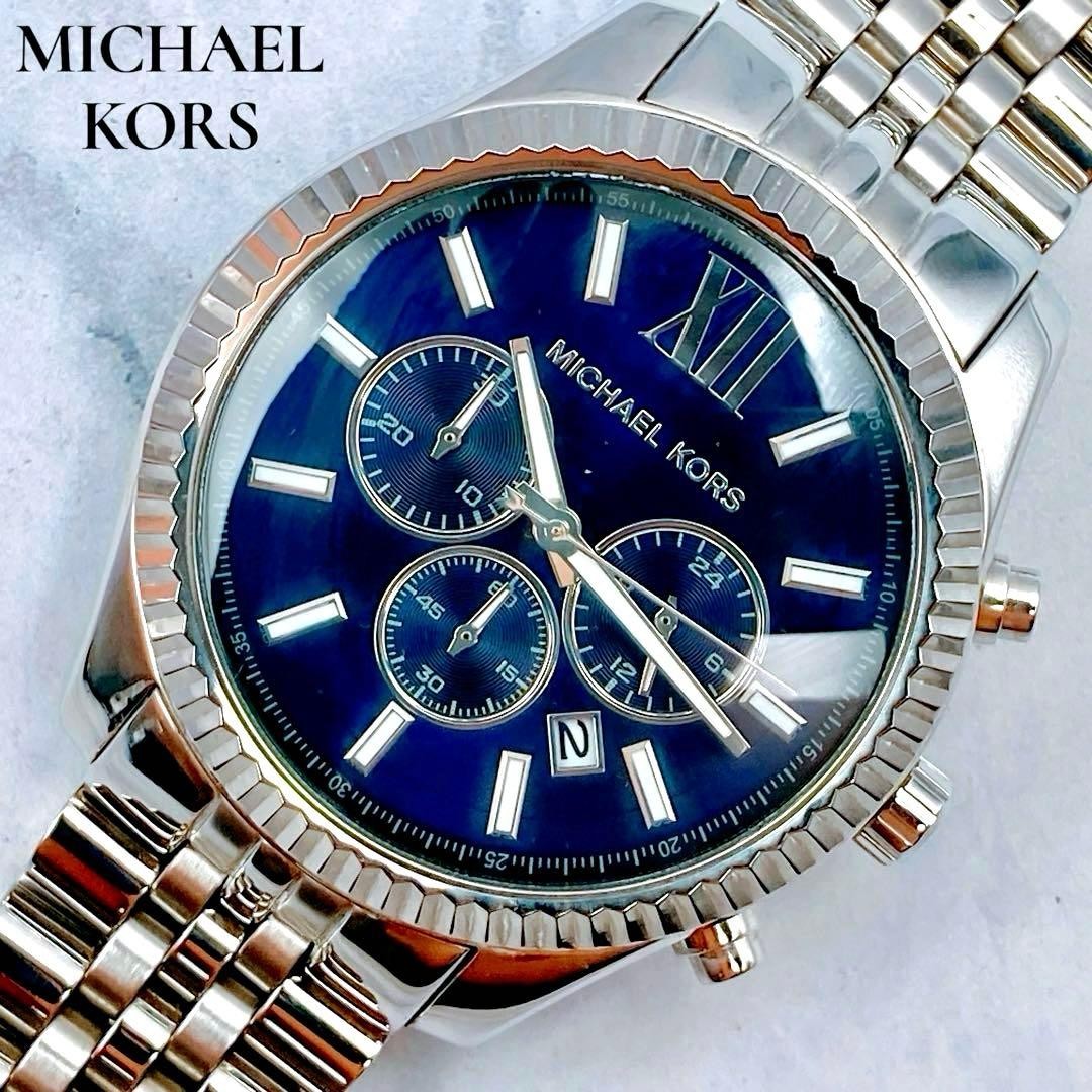 Michael Kors Men’s Chronograph Watch MK8280 (Navy Blue) with Box