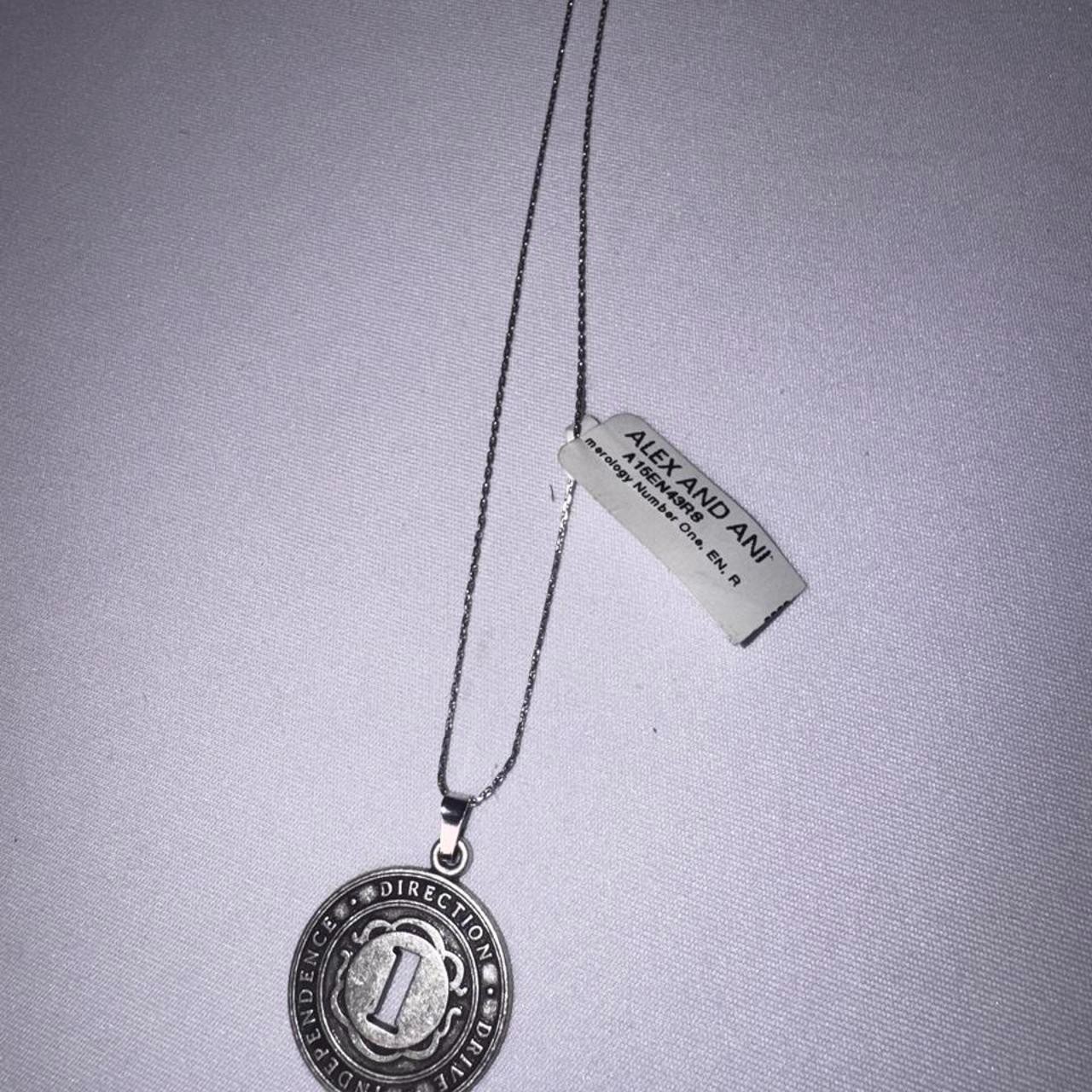Alex and Ani Number 1 Necklace SilverTone Adjustable Inspirational Pendant