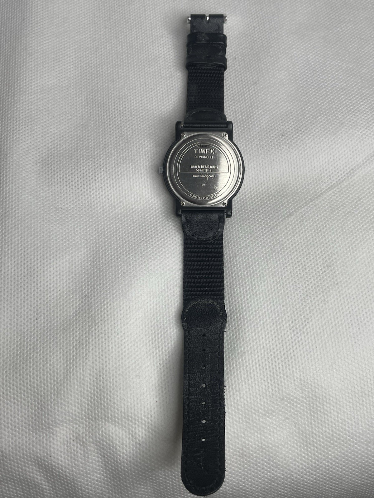 Timex Expedition Camper Watch T40011 Military Style Indiglo Black Leather Fabric