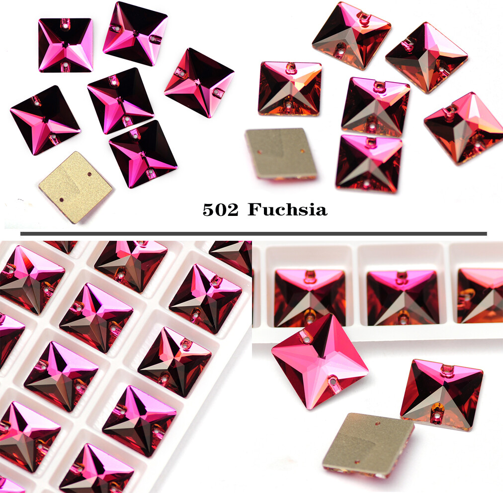 Square Crystal Glass Loose Strass Sew On Rhinestone For Needlework and Jewellery