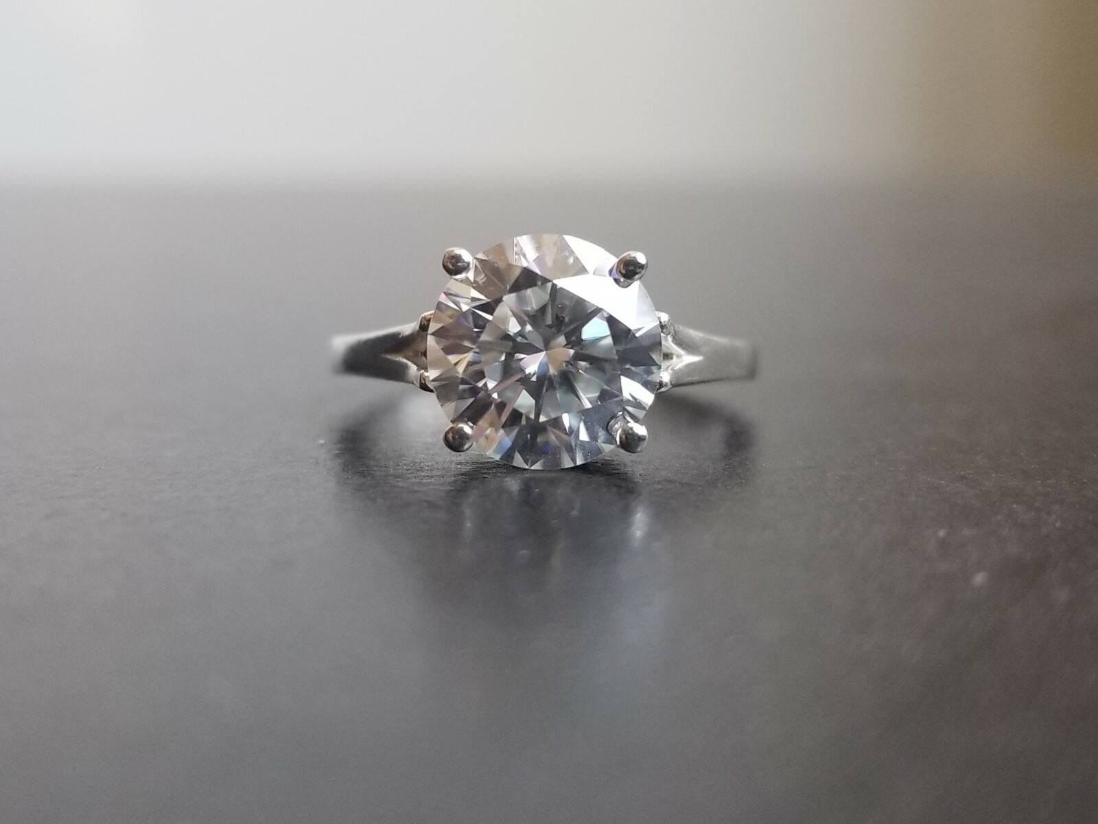 4.00 Carat Moissanite Forever Classic Solitaire Ring (Charles & Colvard)