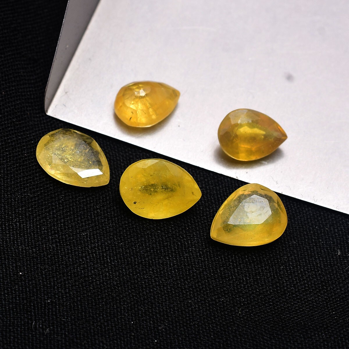 5 Pcs Natural Yellow Sapphire 7.90mm-8.96mm Ring Size Beautiful Loose Gemstones