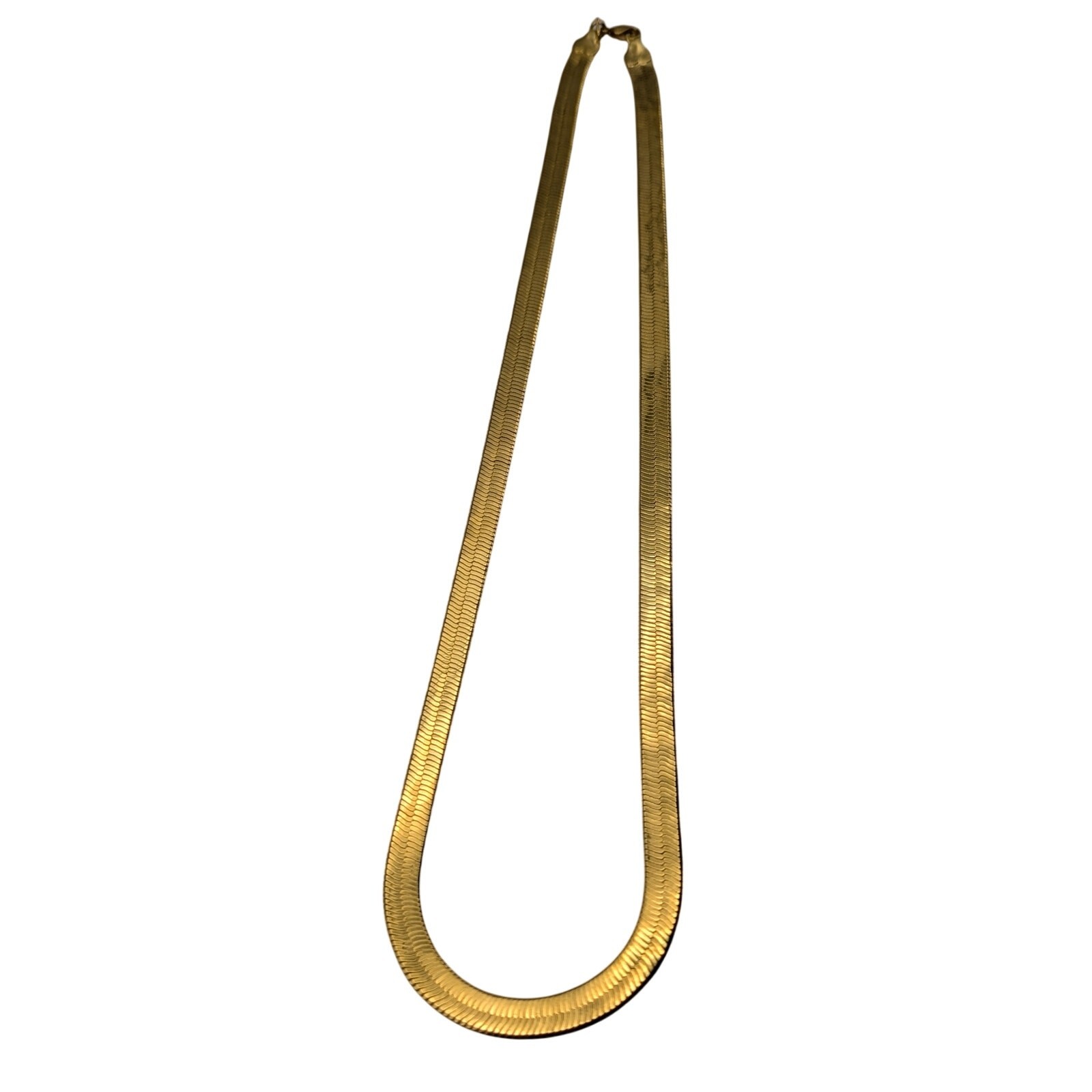 MONET Herringbone Necklace Womens Gold Tone Flat Snake Chain 18in