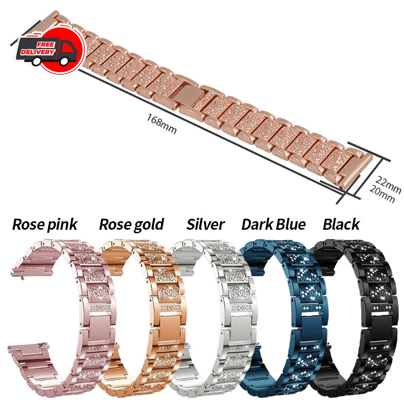 20mm 22mm Bling Diamond Watch Band Quick Release Metal Bracelet Stainless steel