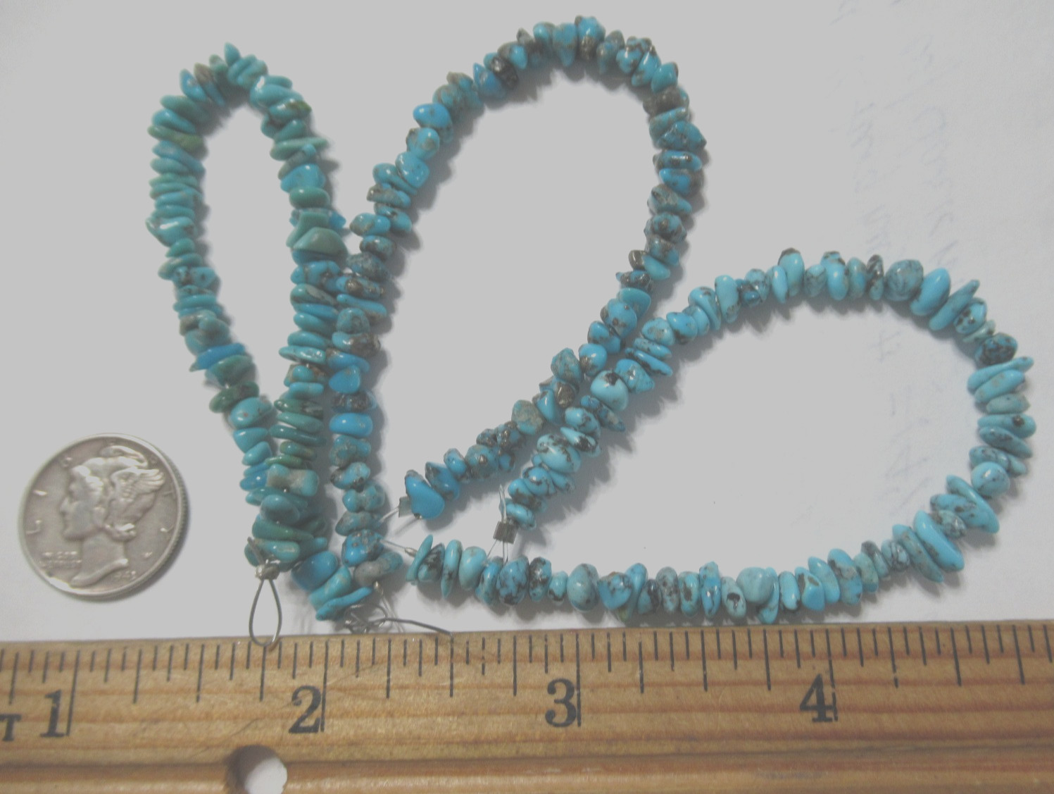 3 KINGMAN TURQUOISE STRANDS= 16.25 INCHES NUGGETS: 4 X 3mm to 7 X 4mm #774