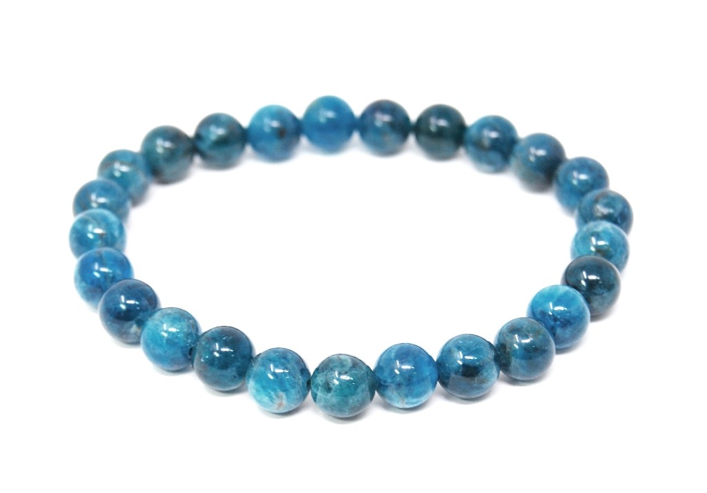 Beautiful Bracelet Made of High Quality Gemstones Apatite in Ball Shape Ø-6 mm
