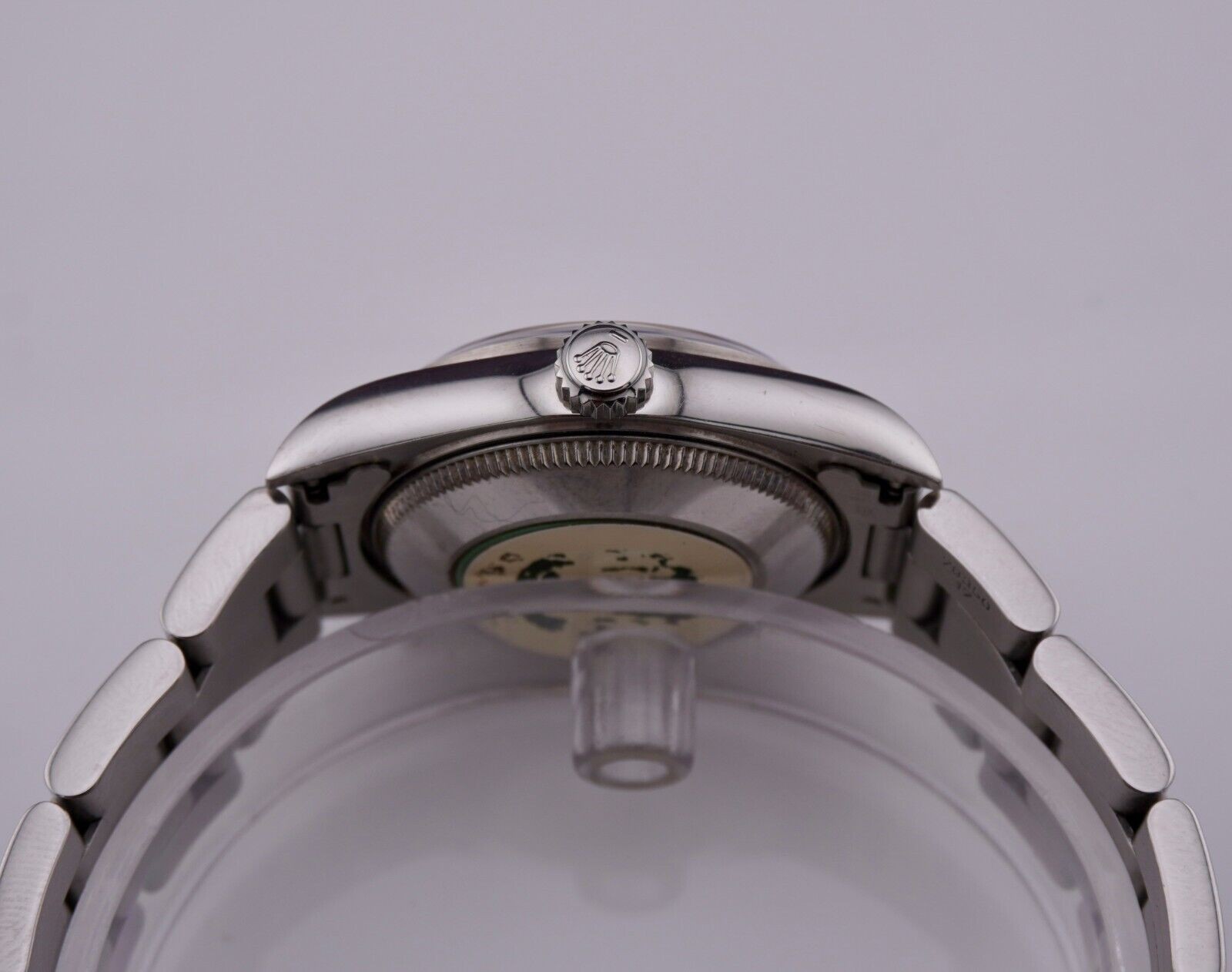 Rolex Oyster Perpetual 31mm Stainless Steel Pink Dial Watch Ref 67480