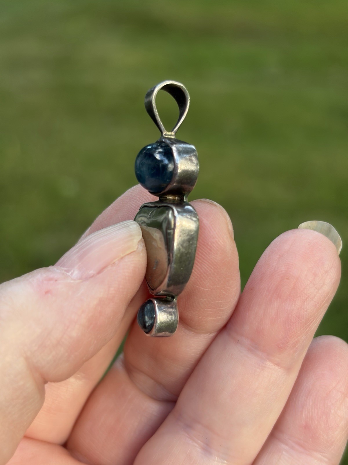 Starborn 925 Sterling Silver Blue Apatite & Golden Sheen Obsidian Pendant