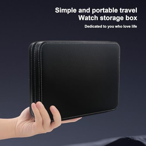 8 Slot Watch Box Faux Leather Storage Valet Premium Watch Storage Display Black