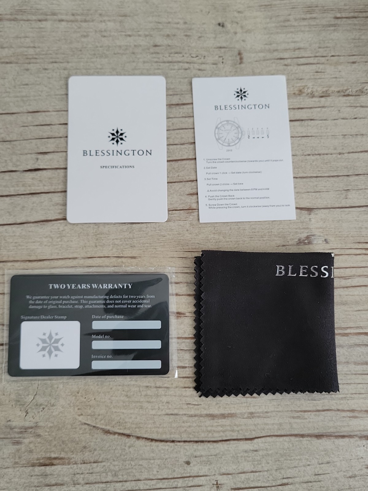 NEW!! Blessington Men’s Quartz Great White Watch Black Dial Date Box Papers