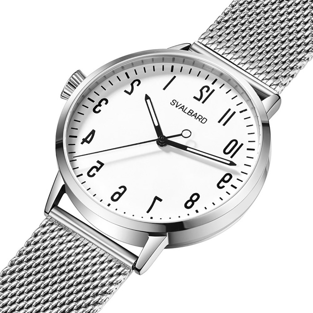 Svalbard Tilbake AC11A Quartz Steel White Black Leather Men’s Watch