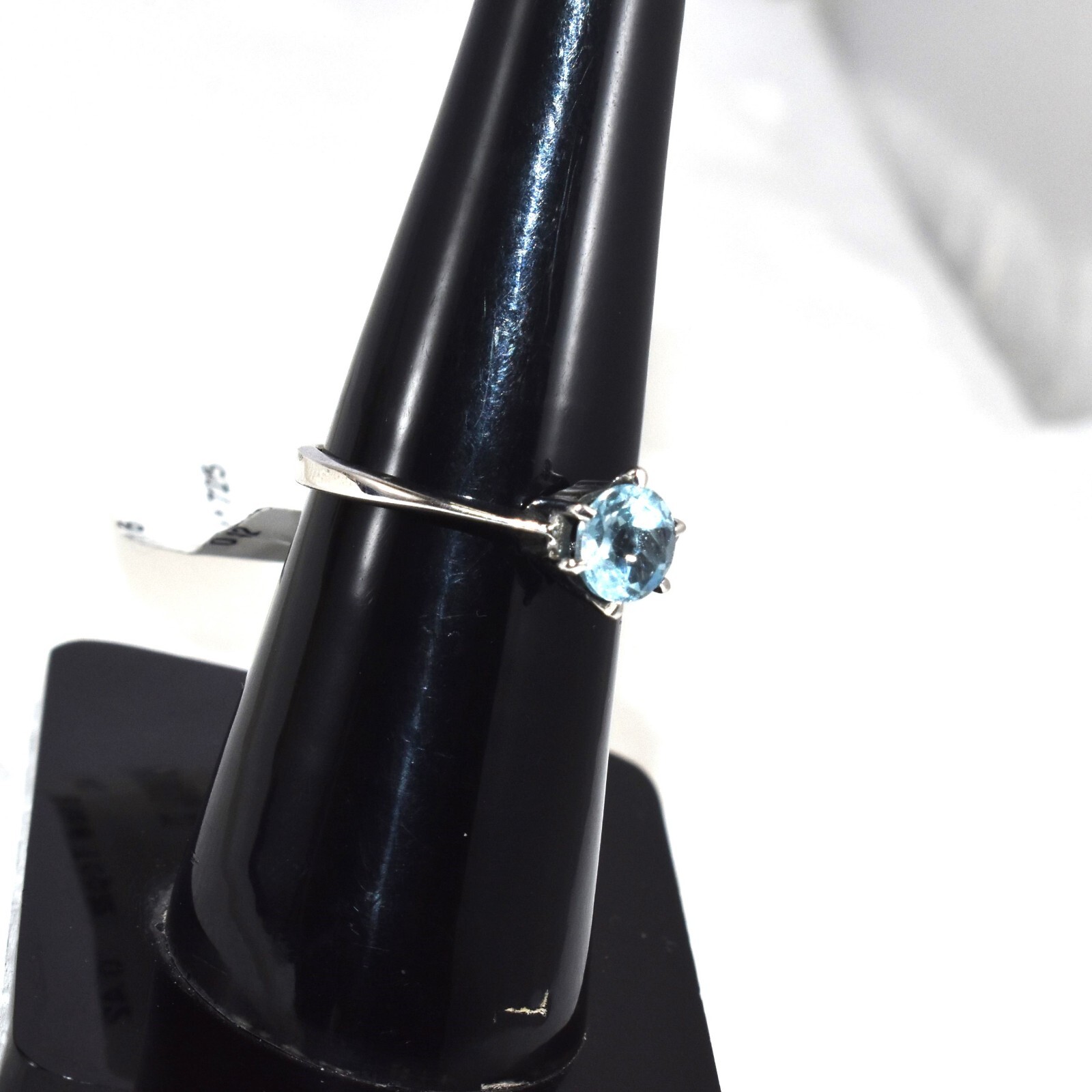 In Demand Round Cut Blue Topaz 925 Silver Ring Prong Setting Unique Silver Ring