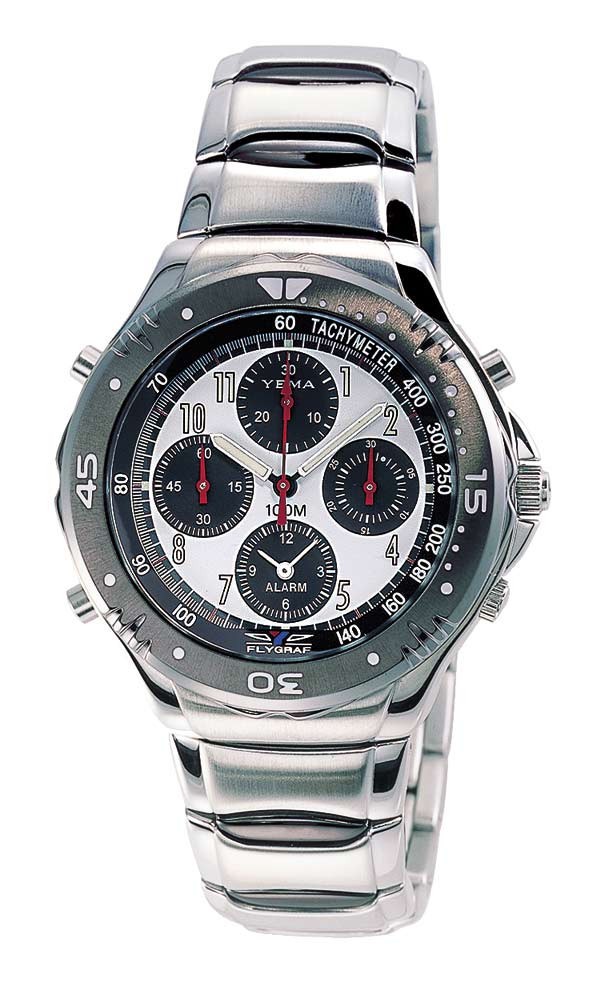 YEMA BY SEIKO YM 227 Men’s FLYGRAF Two-tone Alarm-Chronograph Watch NIB 10-ATM