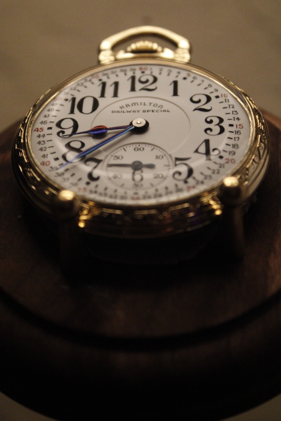 1955 Hamilton 992B 21J Gold Filled 16s Railroad Pocket Watch, Chain and Display