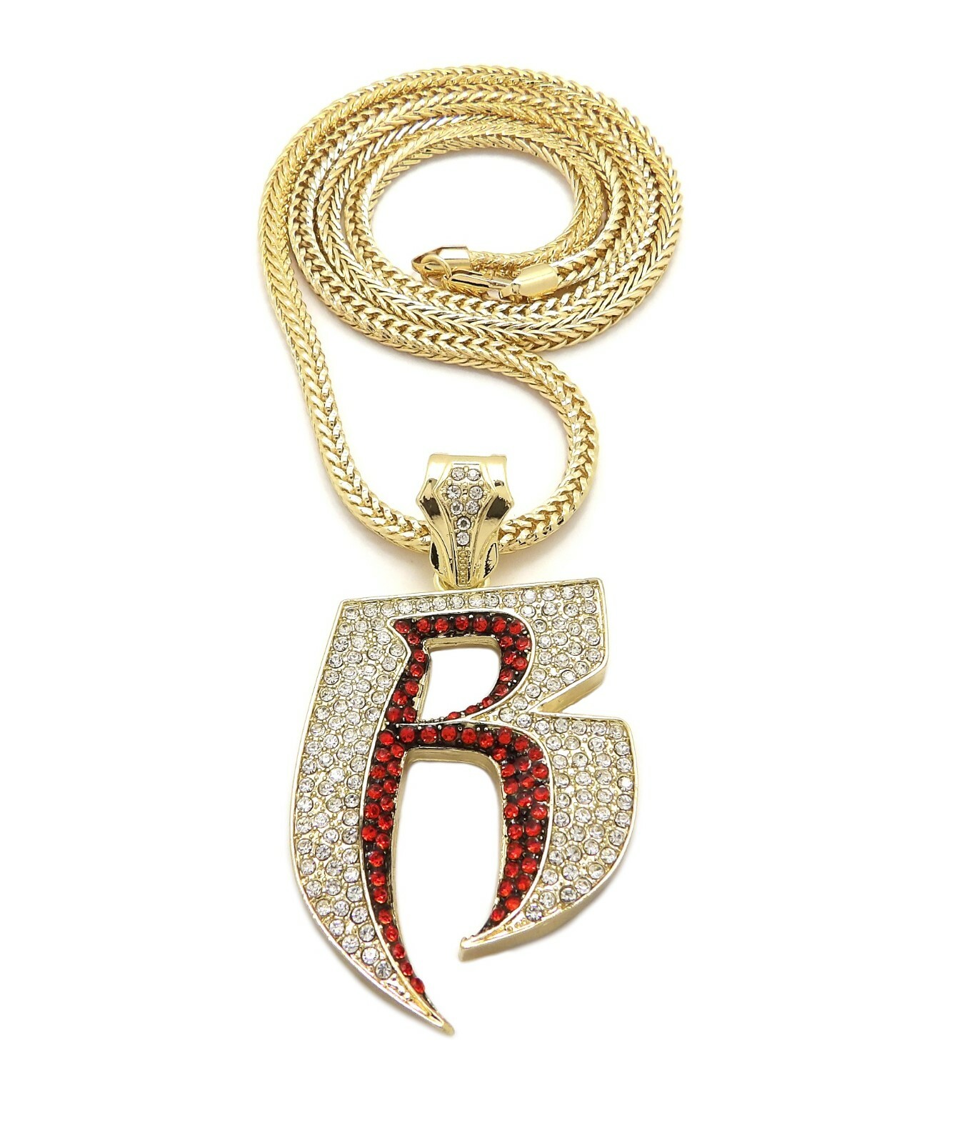 Iced Hip Hop Ruff Ryder Pendant 4mm/20″,24″,30″,36″ Franco Chain Necklace XP860