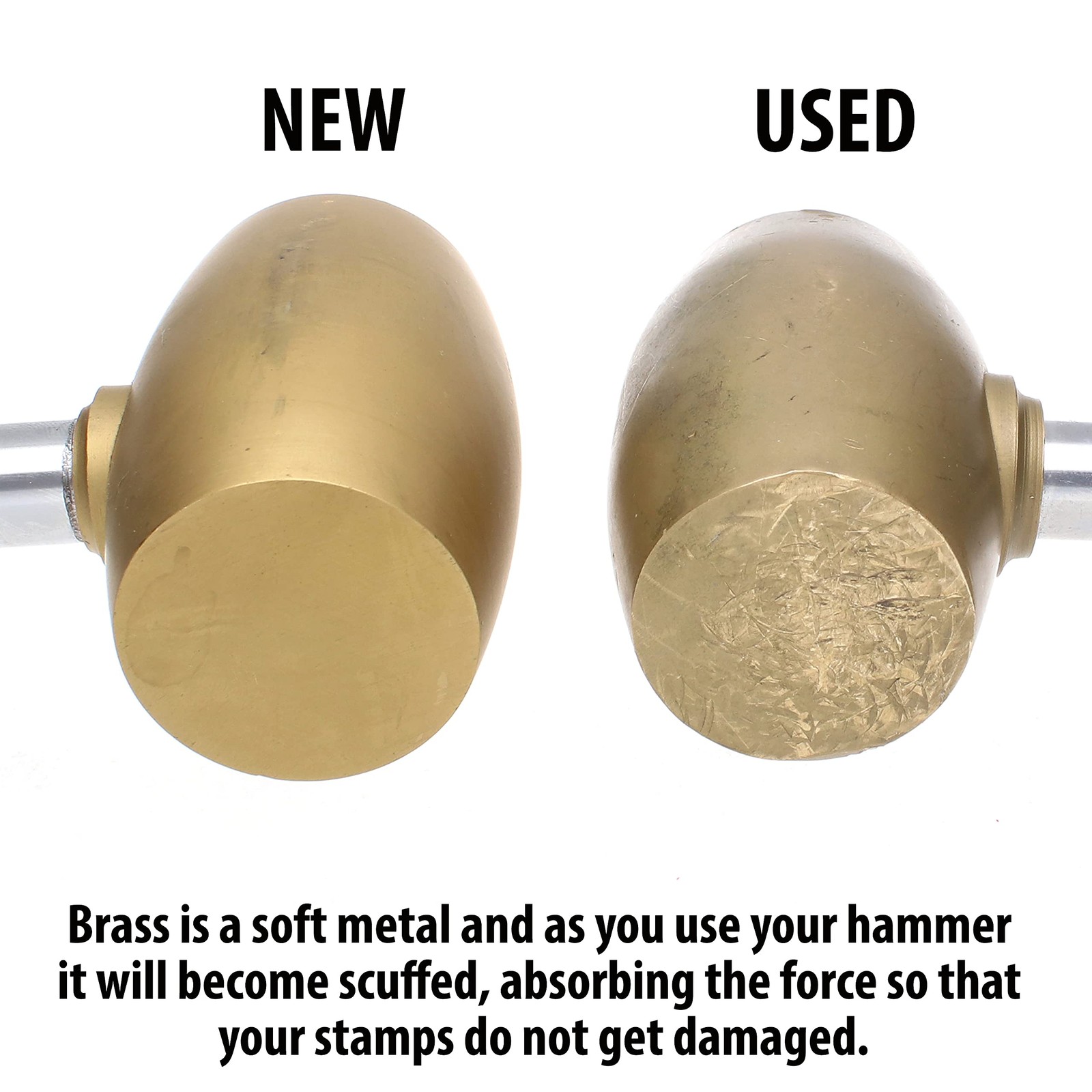 Brass Head Mallet – Metal Elements – 10 Inches long, 2LB head with a 38mm Fac…