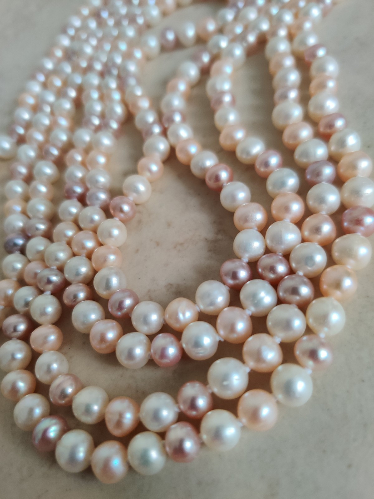 Genuine Freshwater Cultured Pearls Ultra Long Knotted Necklace 180 cm