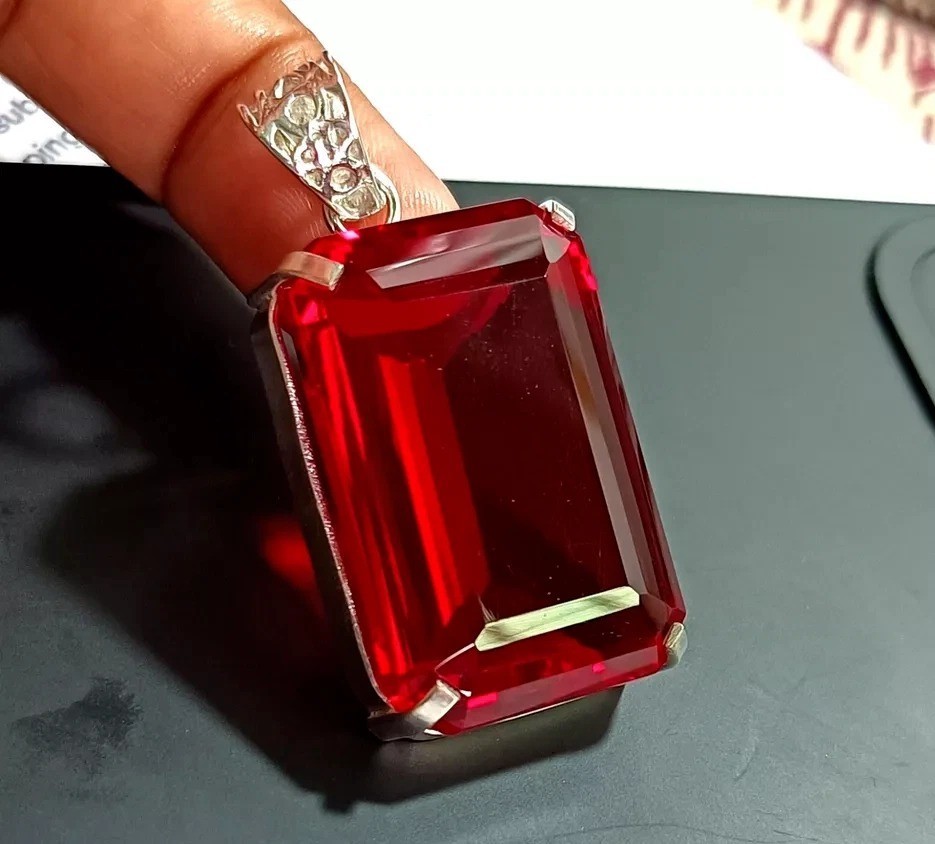Mozambique Garnet Gemstone Handmade 925 Sterling Silver Jewelry Pendant 2.0″