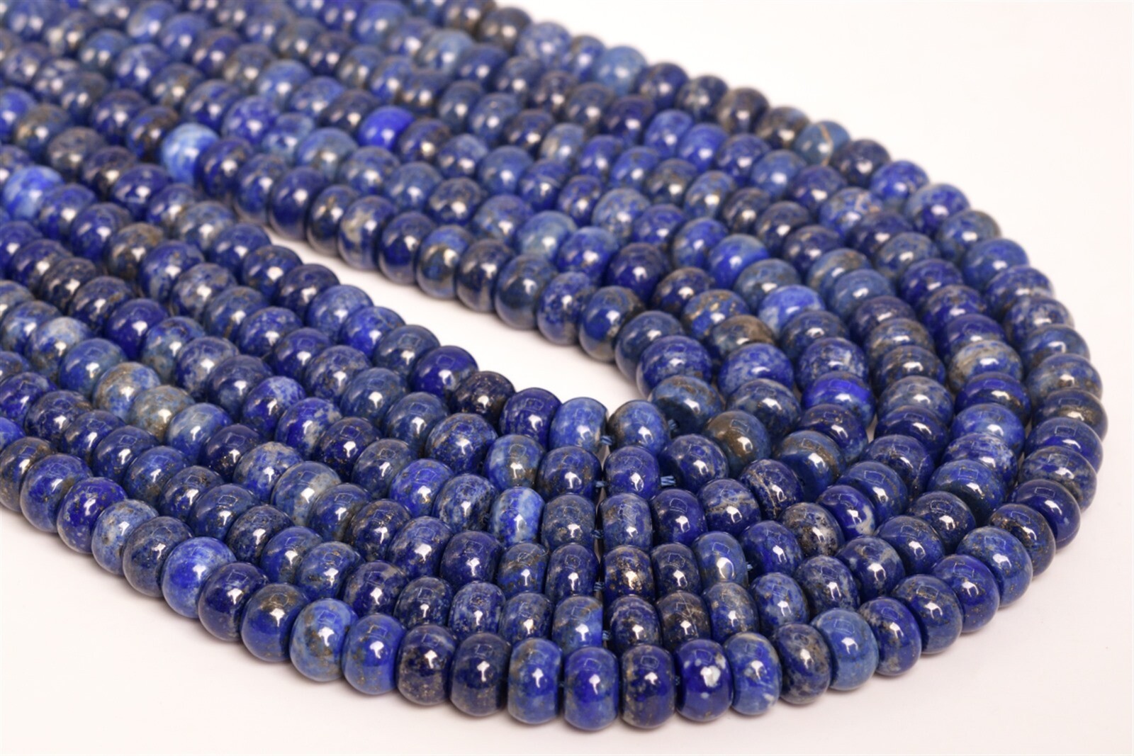 9×5-8MM Genuine Natural Deep Blue Lapis Lazuli Beads A Rondelle Loose Beads