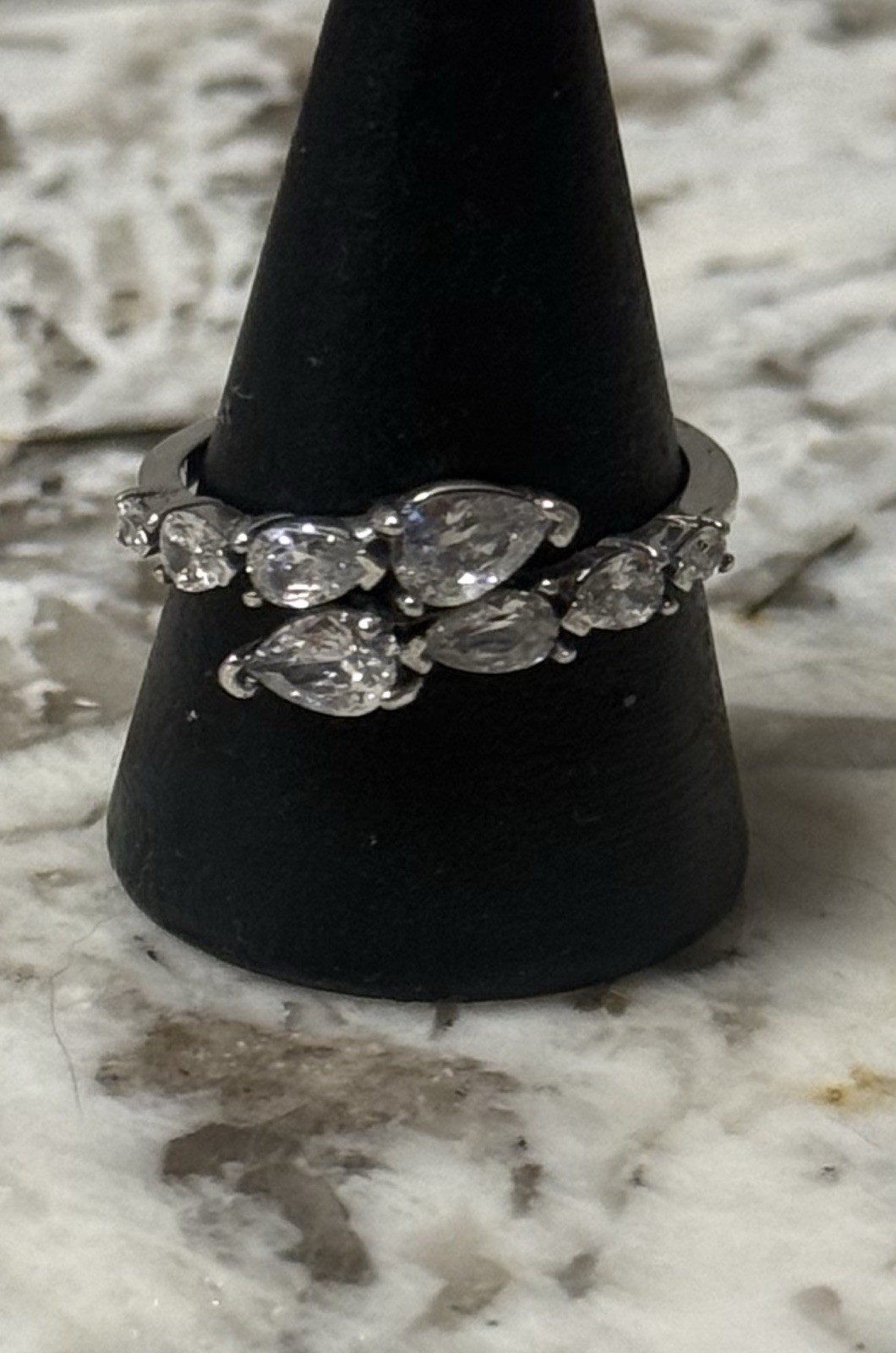 V890 S925 STERLING SILVER STUNNING MULTI CZ WRAP RING SZ7