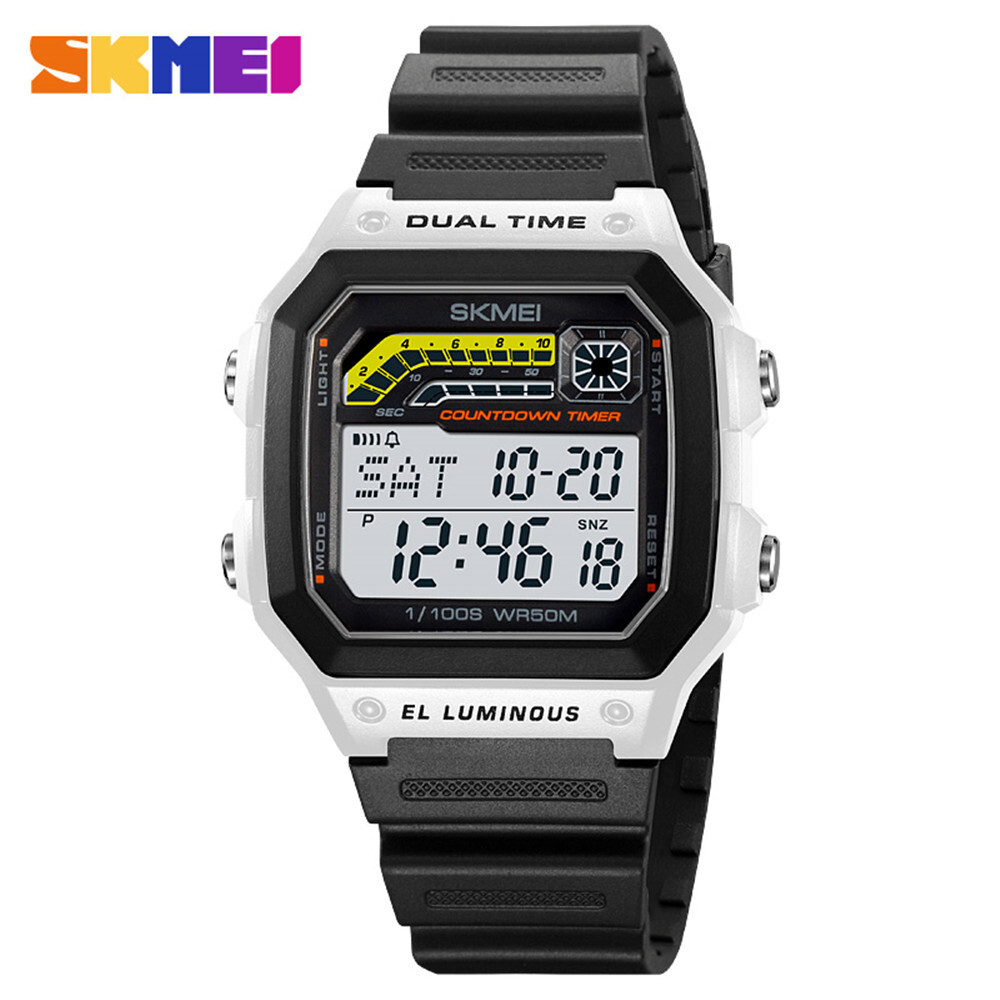 SKMEI Men Digital Watch Weekdate LED Wristwatch Male Steel Countdown Boy Watches