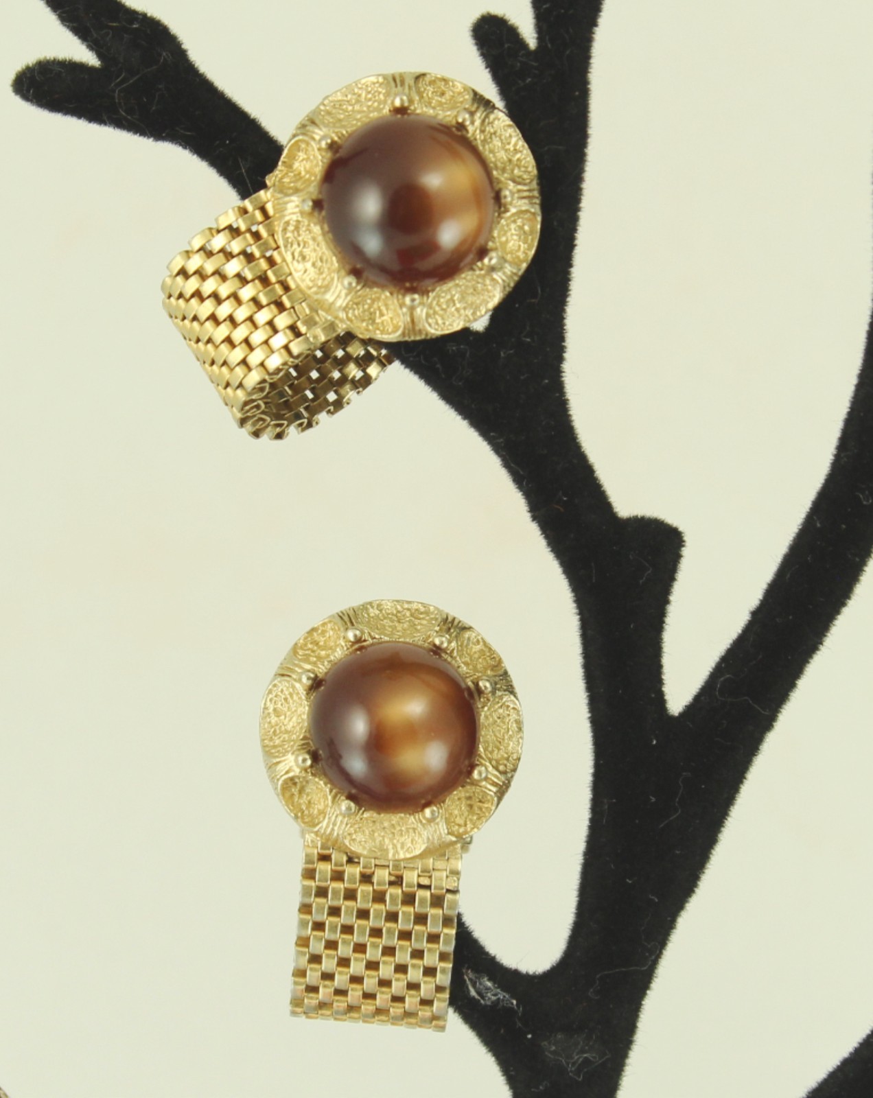 1980s Moonglow Lucite Cab Wrap Around Woven Cufflinks; Charitable Donation