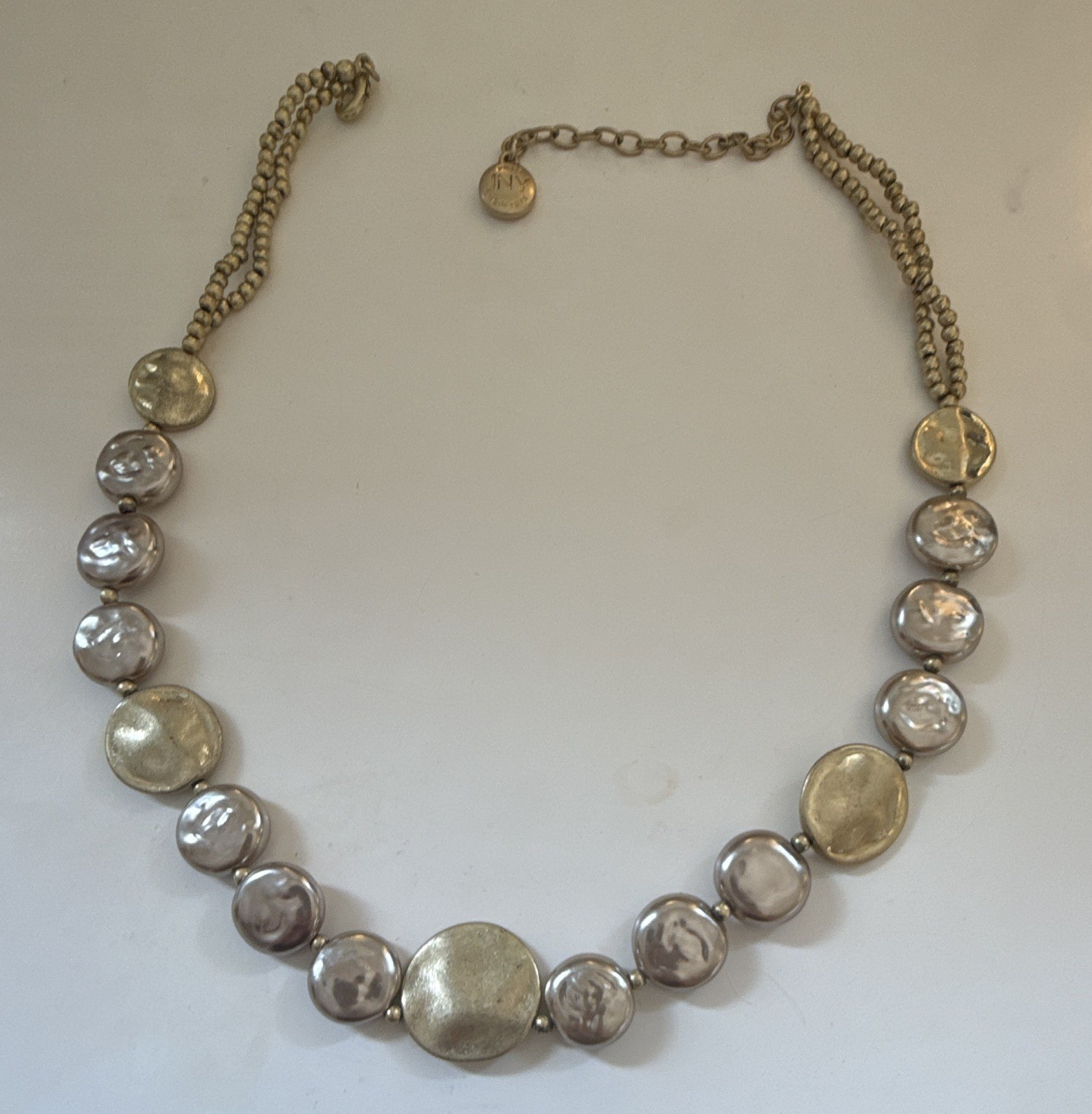 Jones New York Gold and Silver Tone Necklace with Matching Bracelet