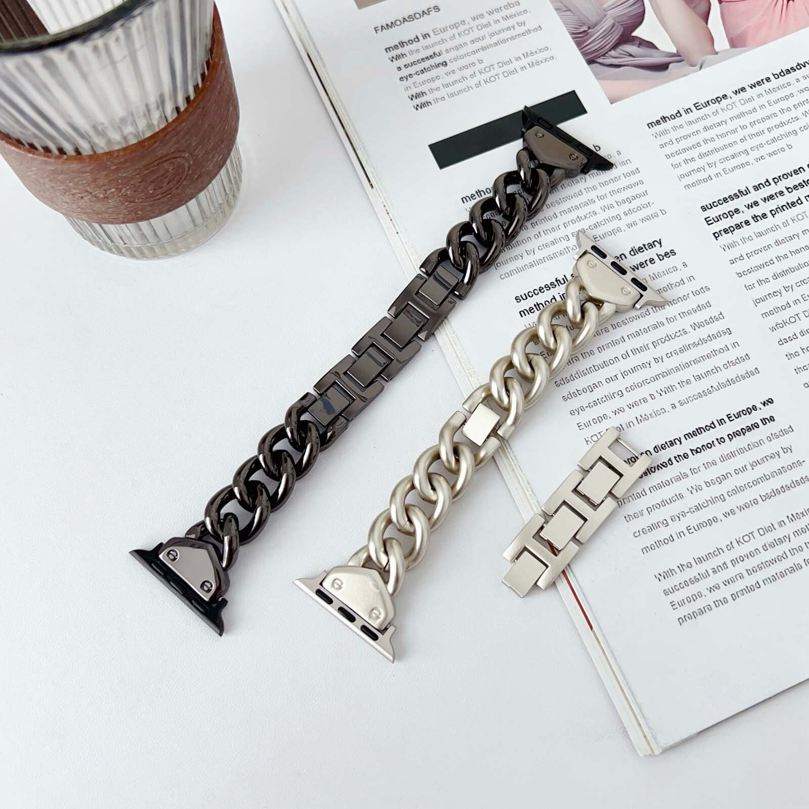 Fashion Chain Link Metal Band Bracelet For iWatch Series Ultra 2/1 10 9 8 7 6 SE