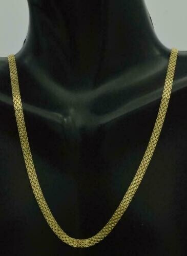 14k 16″ Yellow Gold 4.7mm Bismark Braided Link Chain Necklace 3.3 Grams