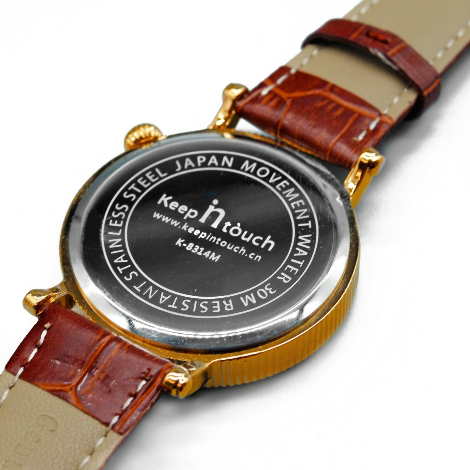 Gentleman’s Friend Yellow Gold Watch Brown Leather Strap Classic Luxury Style