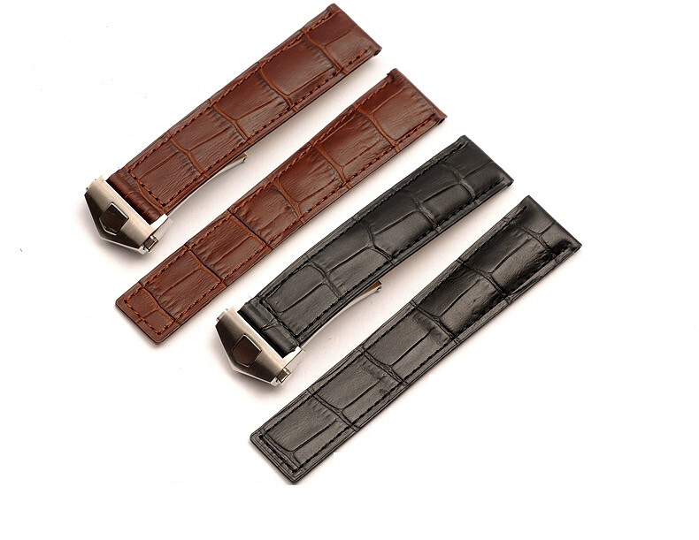 22MM LEATHER WATCH STRAP BAND FOR FREDERIQUE CONSTANT MOONPHASE FC-712MS BLACK