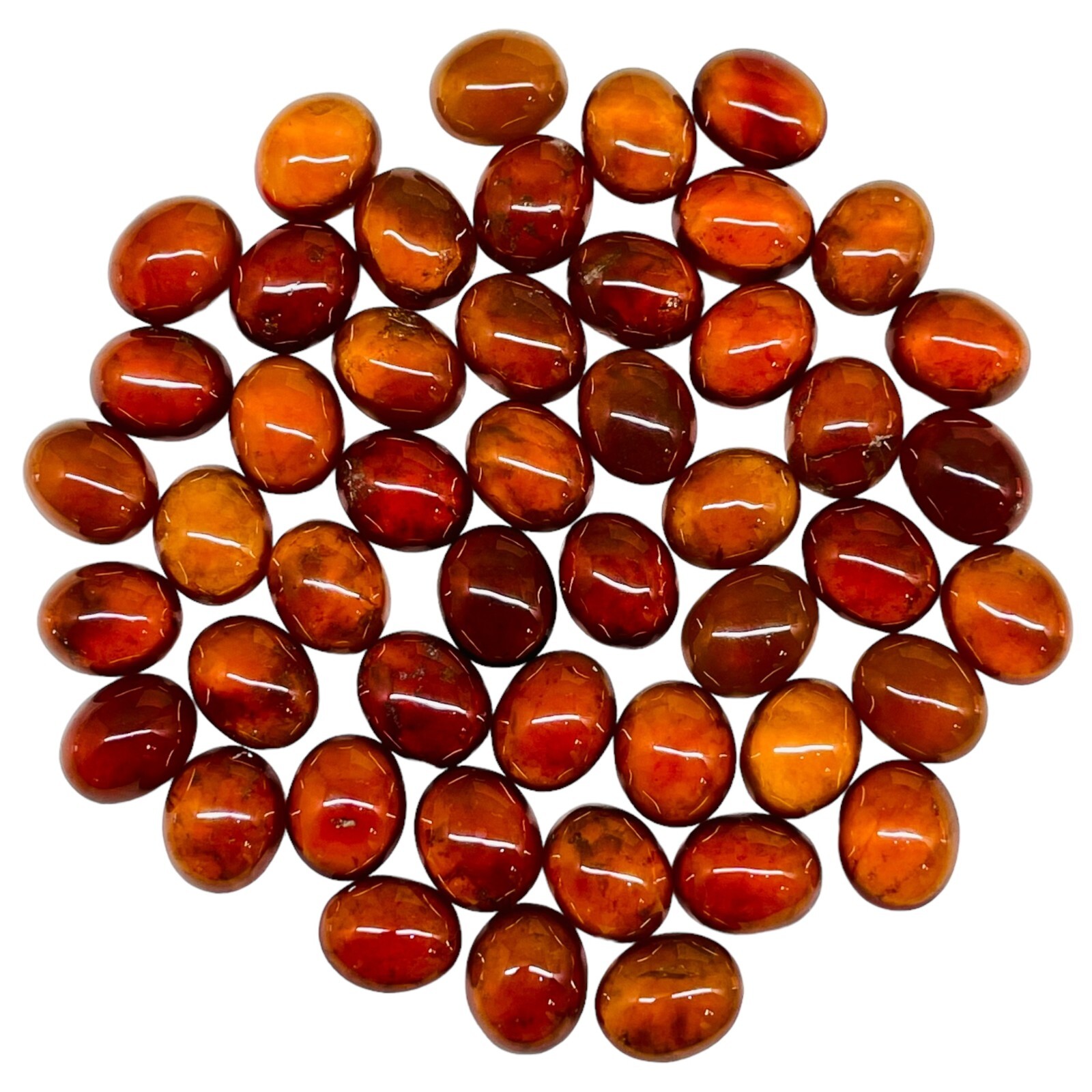 12 Pcs Natural Hessonite Garnet 11x9mm Oval Untreated Loose Untreated Gemstones