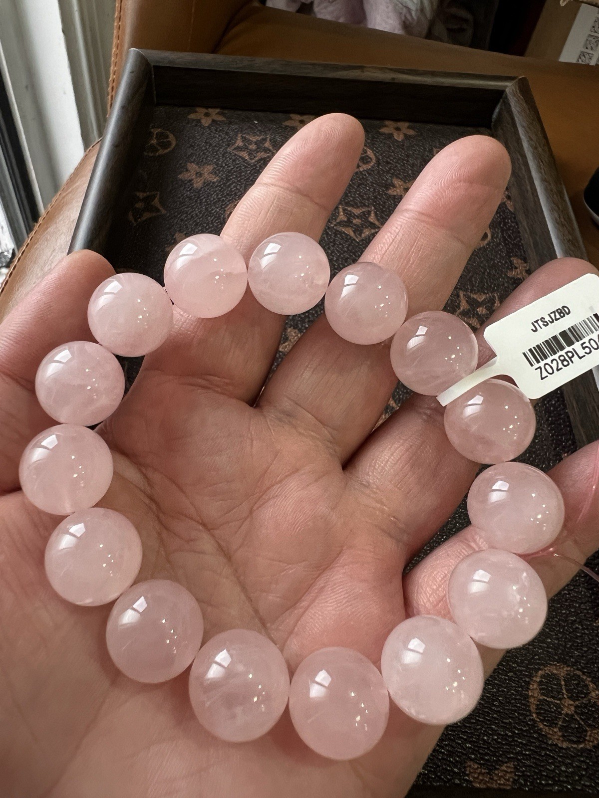 Natural Jelly Rose Quartz Bracelet 15mm