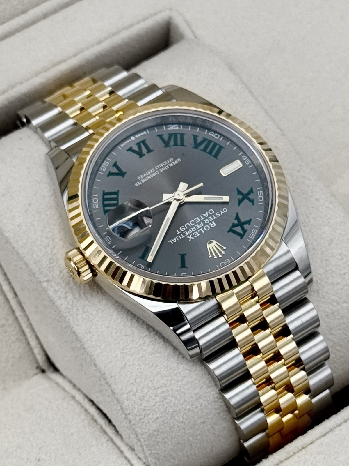 2022 Rolex Datejust 36mm 126233 Two-Tone Jubilee Wimbledon Dial