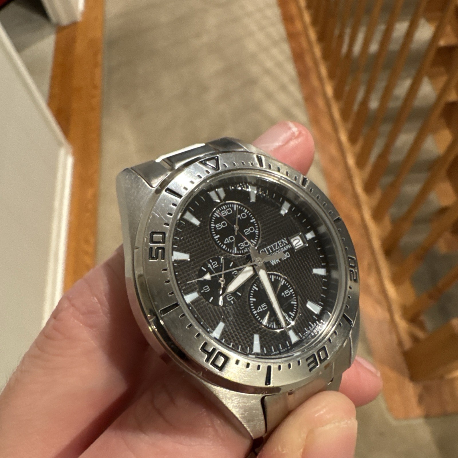 Citizen AN3460-56E Stainless Steel Black Dial Chronograph Men’s Watch
