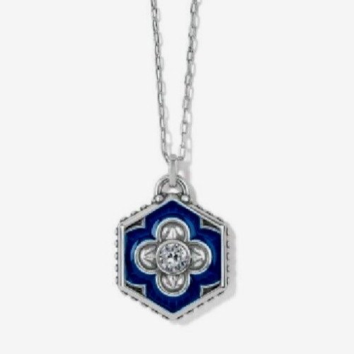 NWT Brighton Fashionista SHINE ON Reversible Blue Enamel Pendant Necklace $70