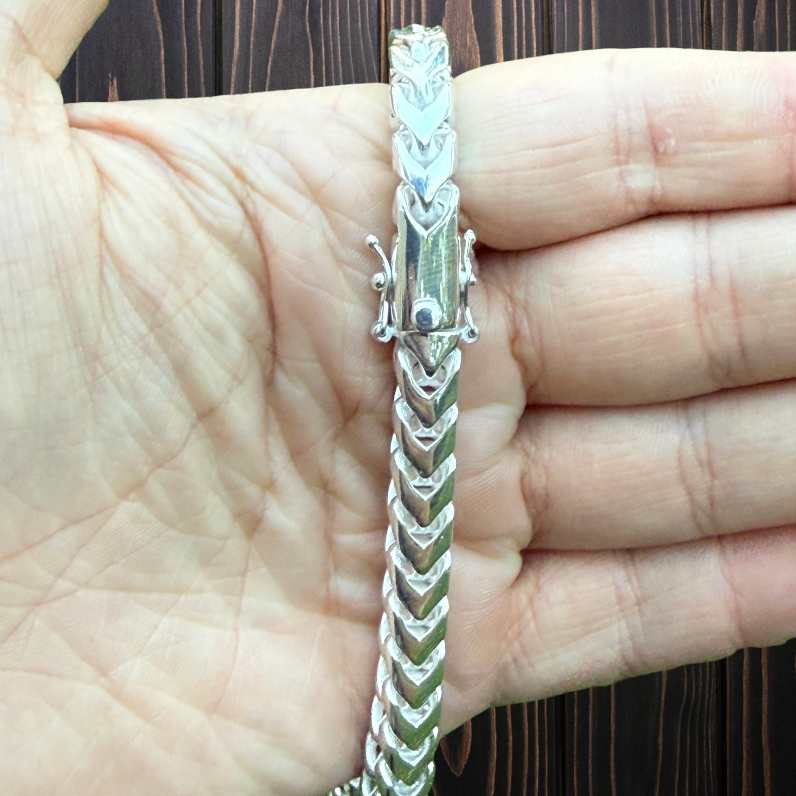 8mm Box Franco Chain Necklace – Solid 925 Sterling Silver Or Oxidized Rhodium