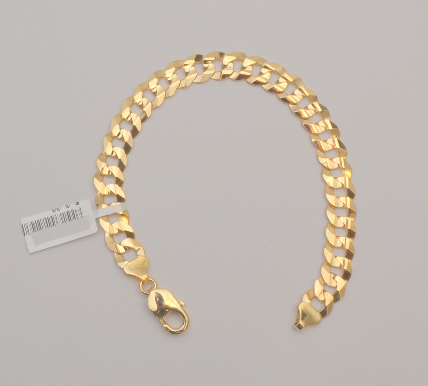 Gold chain 10k solid yellow cuban curb link bracelet 8.25 in 9.3 mm 16.8 gr
