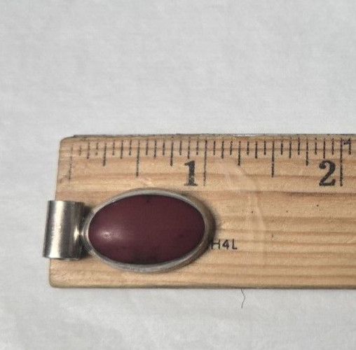Mexico? J-17 925 Sterling Silver Oval 1 x 1/2″ Pendant Jasper? 3 Grams