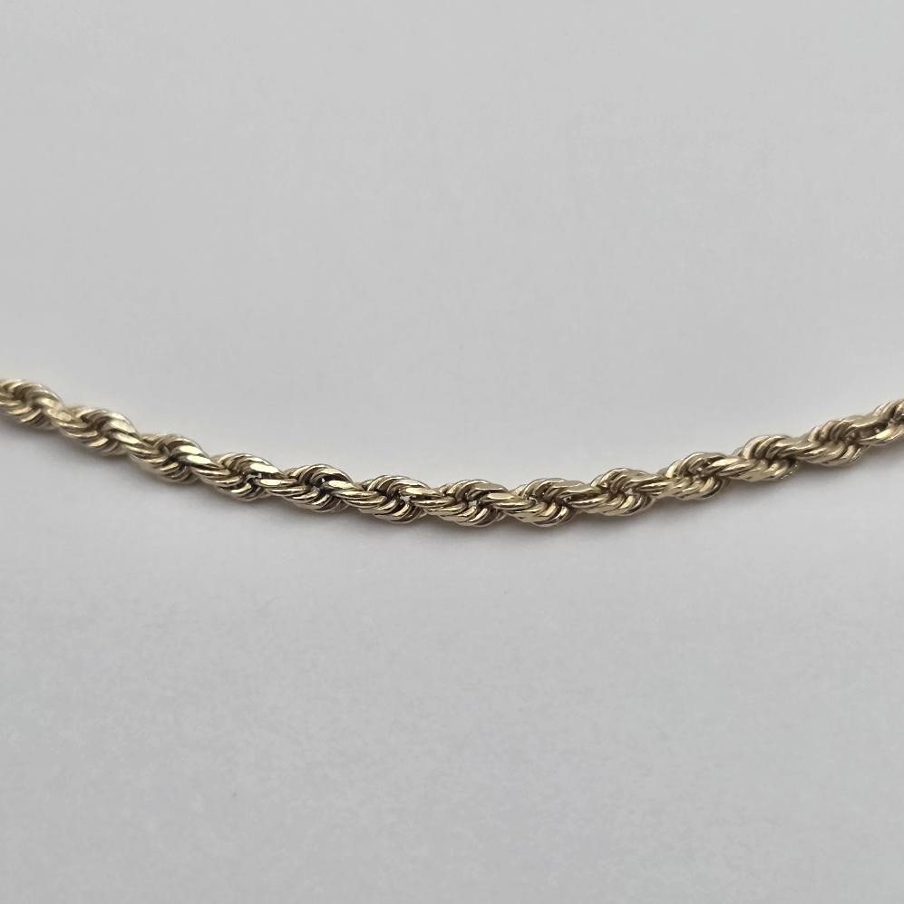 9.75″ 10K Yellow Gold 1.5mm Diamond-Cut Rope Link Ankle Bracelet Anklet w Safety