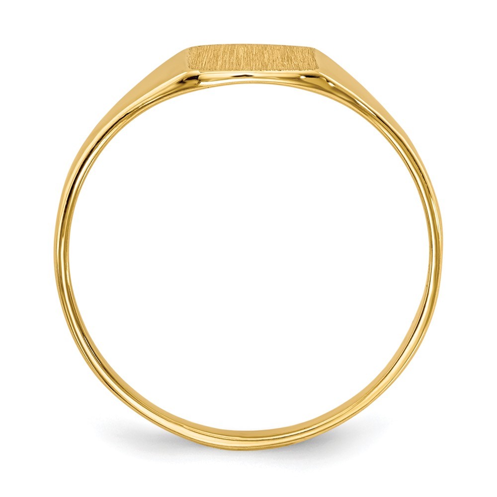 14k Yellow Gold 6.5×7.0mm Closed Back Signet Ring Size 6