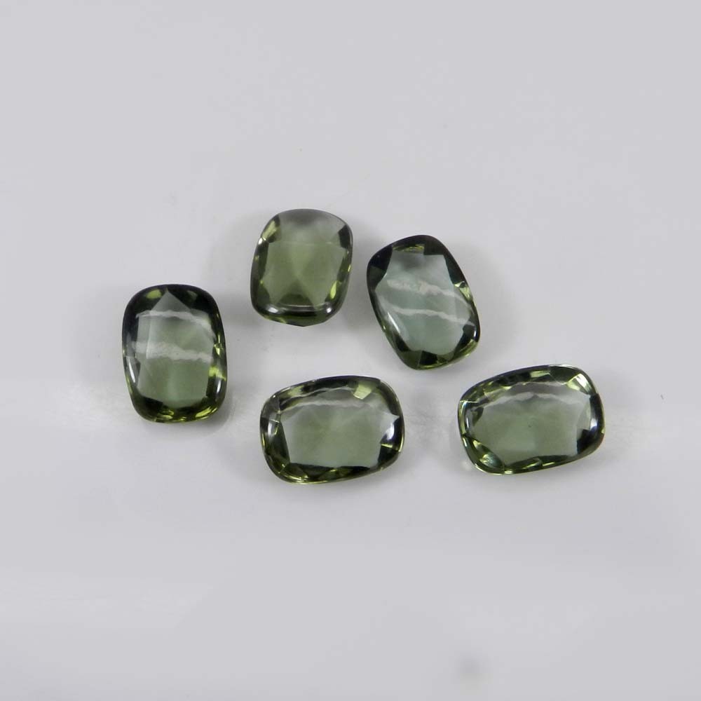 Natural Green Amethyst Rectangle Rose Cut 6x8mm to 12x16mm Loose Gemstone