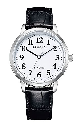 Citizen BJ6541-15A Men’s Eco-Drive Solar Watch Leather Strap Stainless Steel
