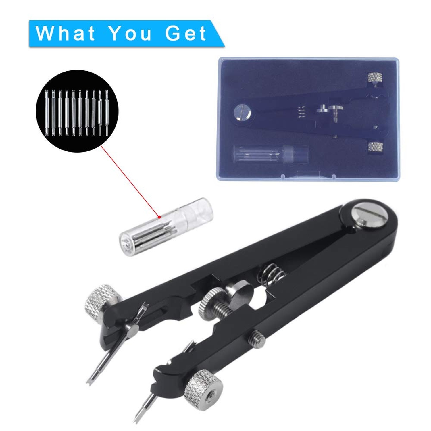 Freejoy Watch Spring Bar Plier Tool Set with Durable 10 Tips Pins, 6825 Sprin…