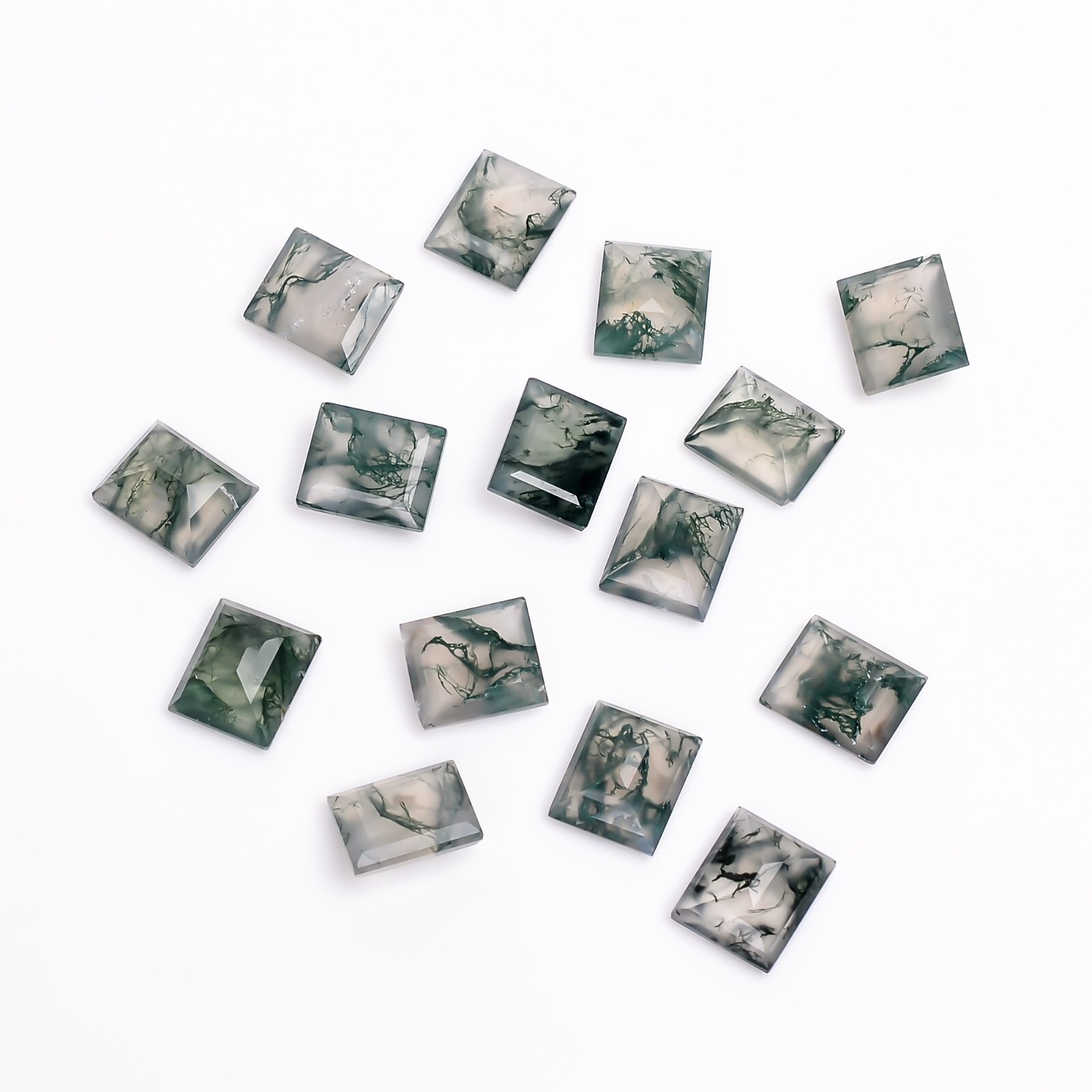 Moss Agate Rectangle Shape Natural Calibrated Loose Gemstone for Jewelry Making