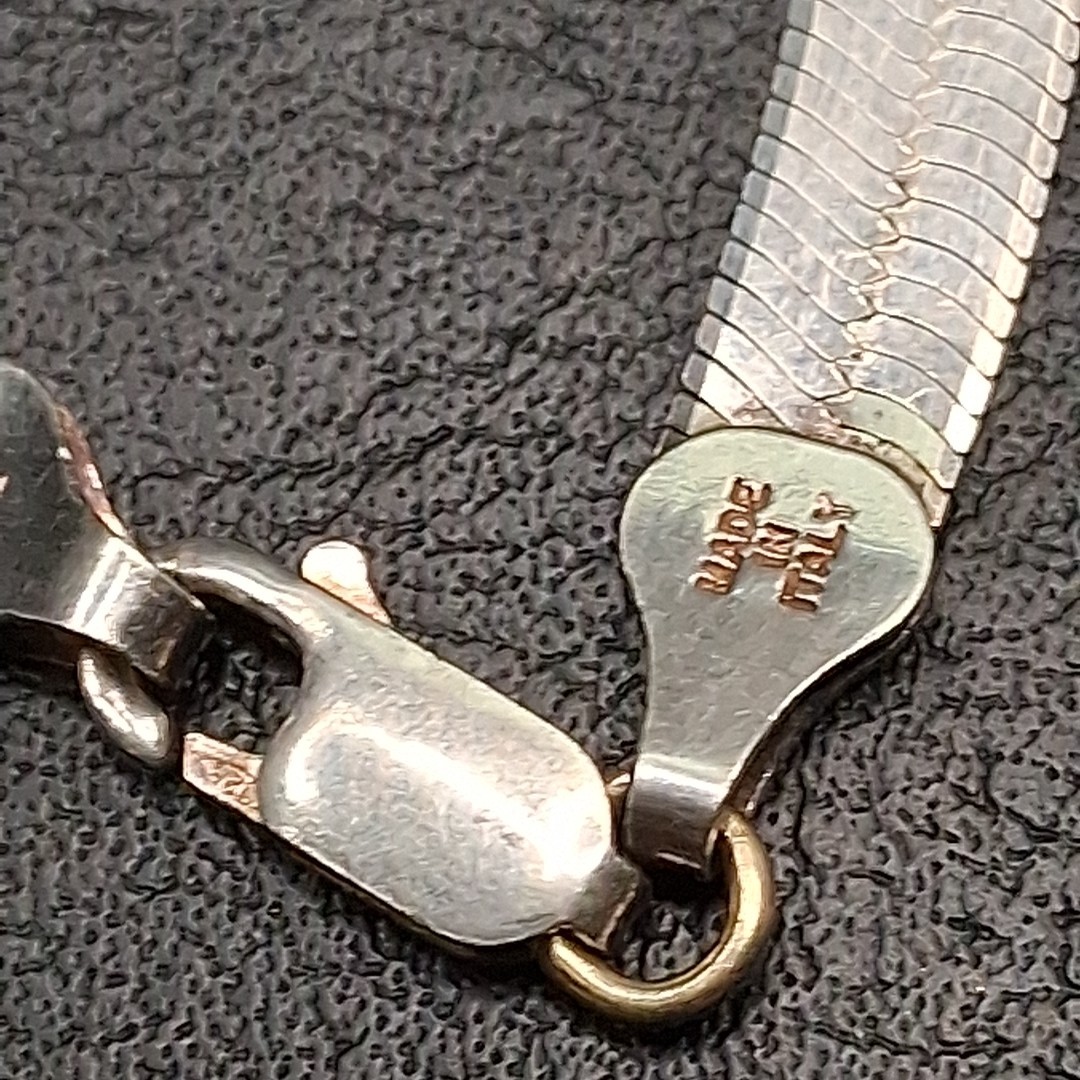 Sterling Silver 925 MILOR ITALY Herringbone Chain Necklace 16g. 17.701