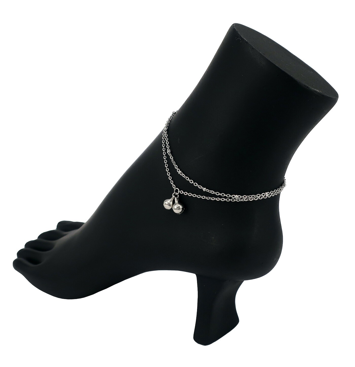 Stainless Steel Anklet Rhodium Ankle Charm Bracelet #5