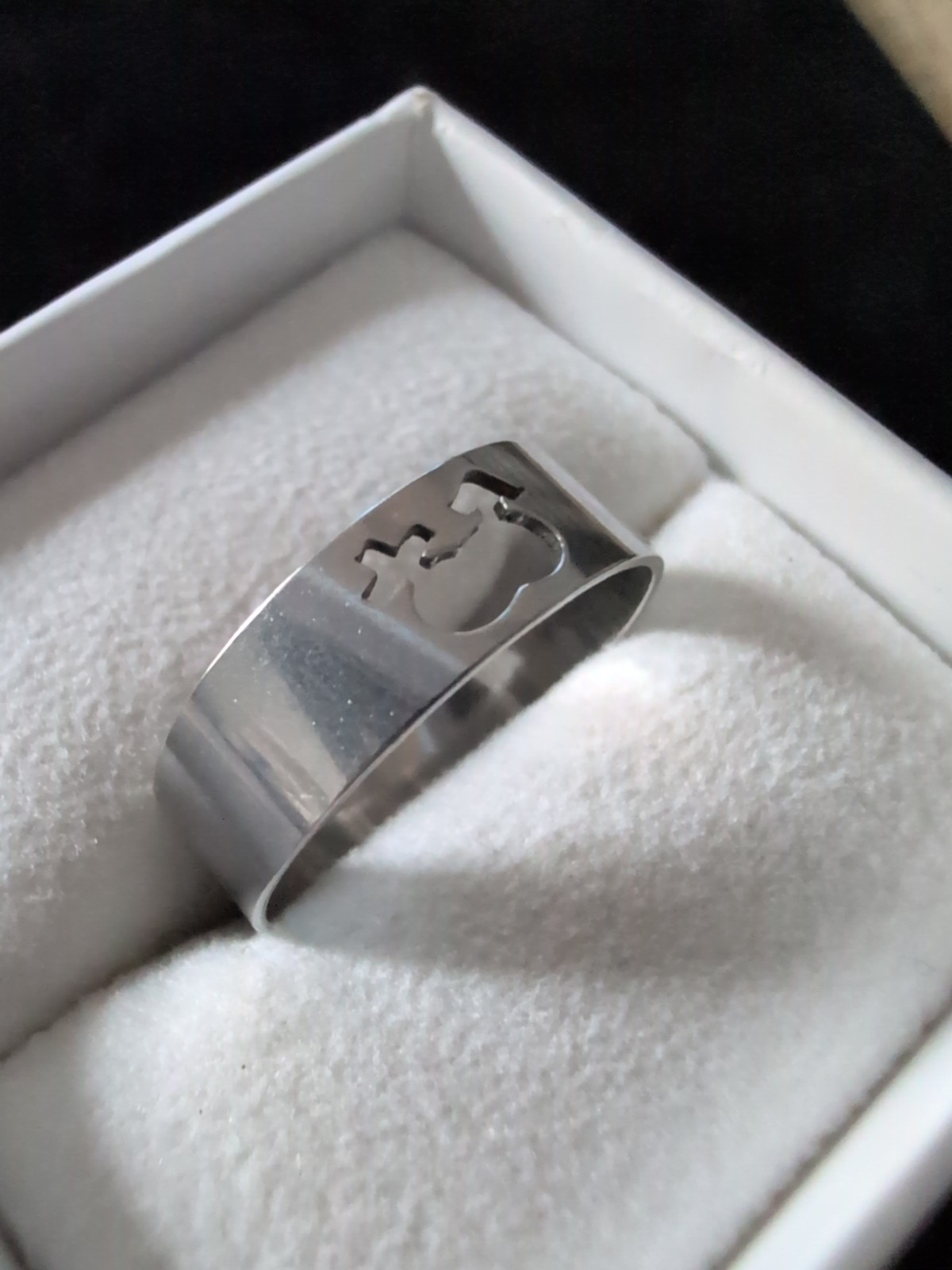 Stainless Size 12 Male And Female Handcrafted Custom Hand Lasered Band Ring