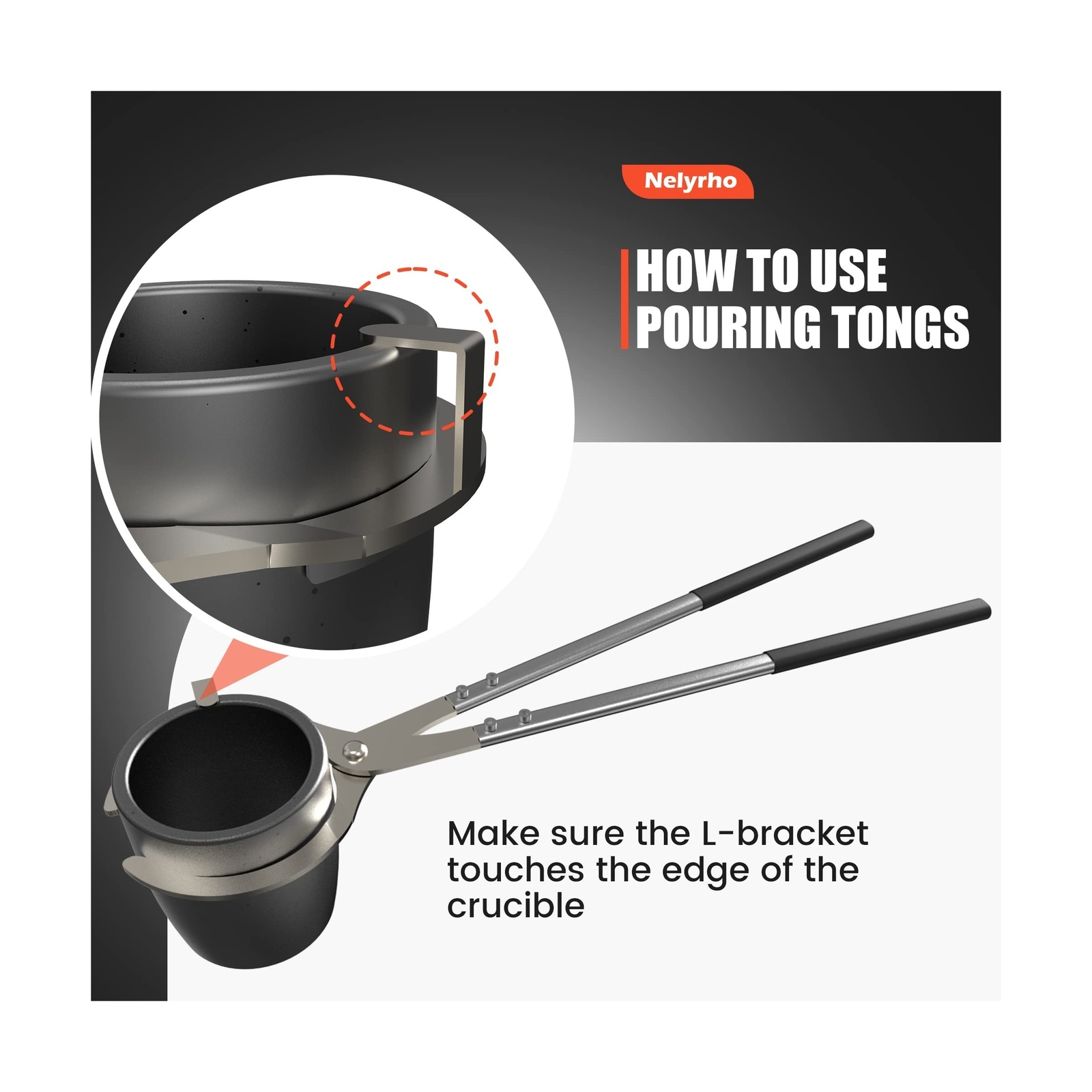Nelyrho #4 (9.9lbs-4.5kg) Crucible Tongs Kit and Hand-held Crucible Pouring R…